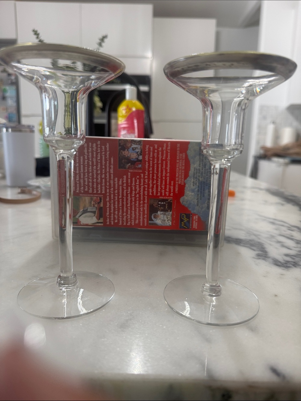 Vintage Clear Glass Pillar Candle Holders - Pair